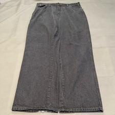 VTG Y2K Dickies Men Loose Fit Black Denim Jean 38x32 Baggy Skate Wide Leg-7258