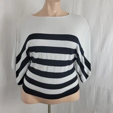 INC International Concepts Black & Silkier 3/4 Sleeves Blouse Size XL