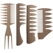 Sieral 4 Pcs Hair Styling Combs Set Wide Tooth Texture Combs with Double Side Ta