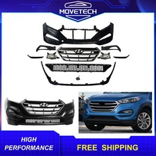 Complete Front Bumper Kit W/ Grille & Fog Light For 2016-2018 Hyundai Tucson