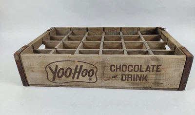 VINTAGE SODA DRINK YOO HOO CHOCOLATE DRINK WOODEN CRATE BOX - Damaged - Image 1 of 4