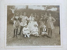 Edwardian Large Cabinet Card Photo Children In Fancy Dress Group 30x25cm