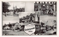 Grüße aus Shakespeares Haus Stratford auf Avon Mehransicht Postkarte