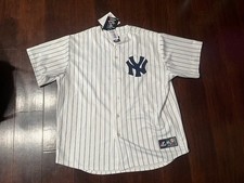 NY Yankees Joba Chamberlain #62 Pin Striped Jersey XXL Majestic
