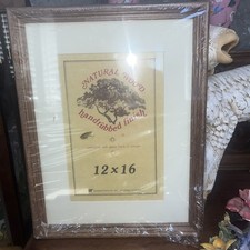 New 12x16 Picture Frame,solid Oak Glass Back Hanger Hand Rubbed Vintage