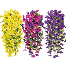 Artificial Eucalyptus Morning Glory Vine Wall Hanging Silk Flowers for  Garden