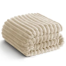 Linen Throw Blanket for Couch - 300GSM Soft Cozy Blankets, Cute Small Lightwe...