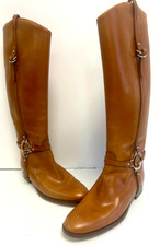 SZ 41 10/10.5 Gucci GG Tall Riding Boots Cogn...