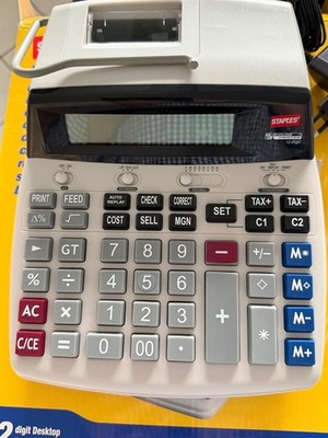 Staples printing calculator D69 Plus druckender Tischrechne mit 5 Papierrollen