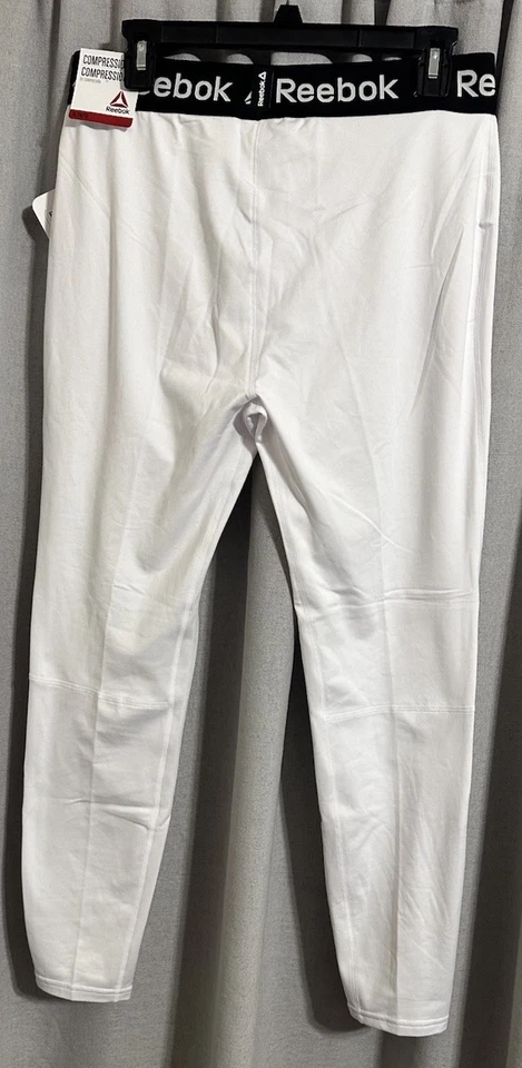 Reebok Men’s XL Compression Tights, Rash Guard, Moisture Wicking, White - Image 2 of 4