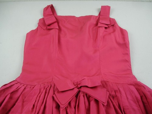 Damen Gr. XS Vintage 60er Jahre Suzy Perette New York Fuschia Pink Bubble Kleid Plissee - Bild 12 von 15