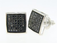 Black On Black Pave 9 Mm Diamond Stud Earrings .55 Ct on sale Black On Black Pave 9 Mm Diamond Stud Earrings .55 Ct on sale
