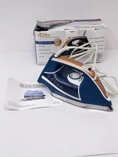 Black Plus Decker 6039047 Elite Pro Steam Iron Blue & Silver