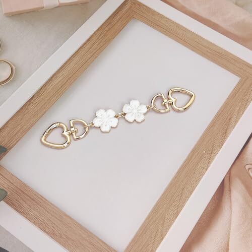Women Purse Strap Extender Bag Extender Chain Exquisite 1PCS White Flower Sets - Picture 3 of 7