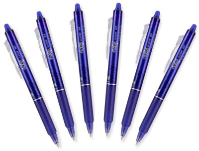 Pilot FriXion Ball 0.7mm Erasable Gel Pens Blue Ink Pack of 6 Fine Point