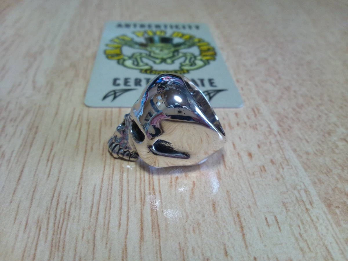CRAZY PIG Large Evil Skull Ring US7 Silver