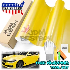 Premium High Gloss Pearl Lemon Yellow Sticker Decal Vinyl Wrap Air Release