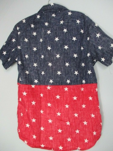 Ocean Current Men's Small 100% Cotton Short Sleeve Patriotic Button Front Shirt - Picture 10 of 12