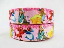 Disney's Cinderella Glass Slipper Print 1" Grosgrain Ribbon 5 Yard Cut