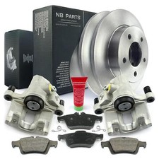 Bremssättel Bremszangen Bremsscheiben Bremsbeläge Satz hinten für Mazda 3 BK