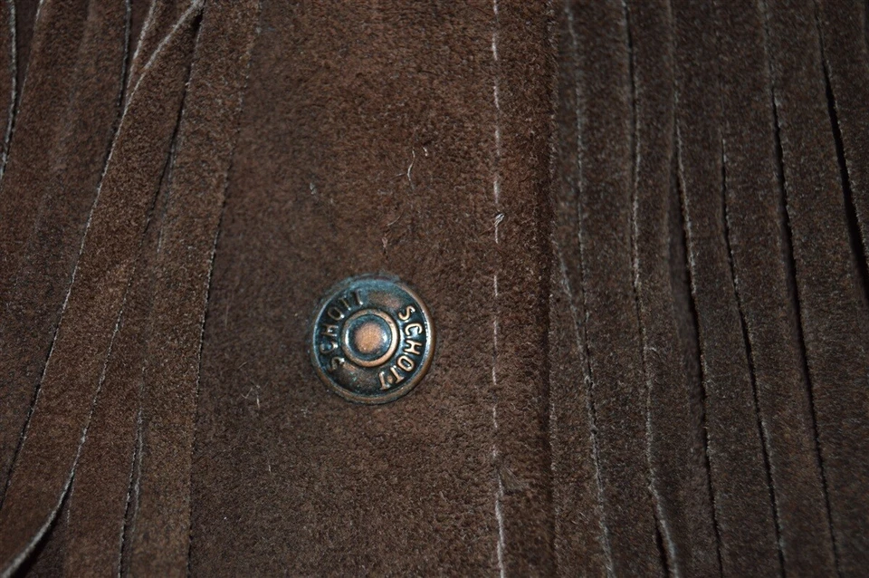 CHAQUETA MUJER VINTAGE AÑOS 70 SCHOTT RANCHER MARRÓN GAMUZA BORLA NATIVA AM CUERO M Foto 4 de 4
