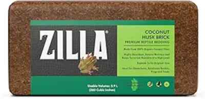 Zilla Coconut Husk Brick   Sustrato Orgánico para Reptiles, 100% Fibra de Coco