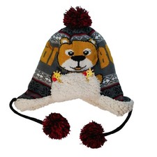 Sherpa Lined Beanie Cap Bear Toddler Boy Preowned Good Condition