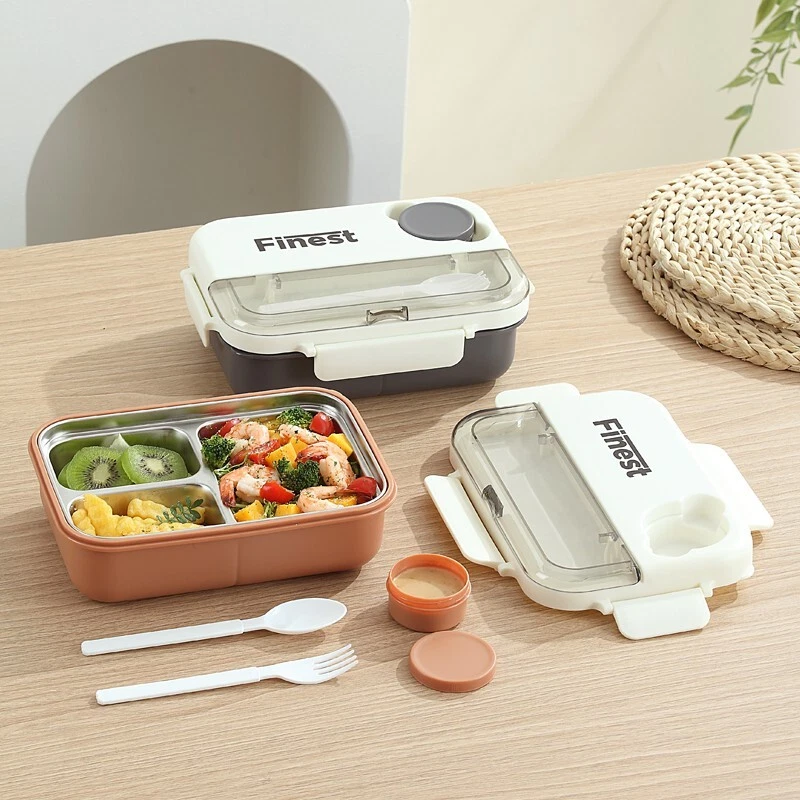 stainless steel Bento Box,Lunch Box, 3 stainless steel Compartments 900ml - Image 3 of 4