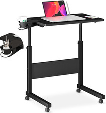 Klvied Standing Desk Adjustable Height, Stand Up Desk with Cup Holder, Portable
