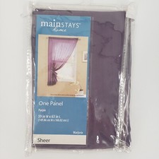 Mainstays Sheer Purple Curtain Panel 59" Wide x 63" Long
