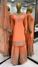 SALWAR KAMEEZ PAKISTANI INDIAN WEDDING PARTY WEAR DRESS BOLLYWOOD SUIT SHARARA