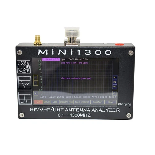 Mini1300 VHF/UHF Analizzatore antenna 0,1-1300 MHz Contatore di frequenza Multi SWR Misuratore - Foto 10 di 11