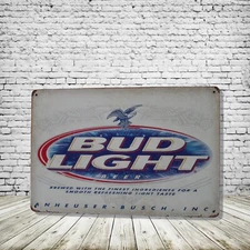 Bud Light Beer Vintage Style Tin Metal Bar Sign Poster Man Cave Collectible New