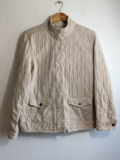Ladies Cord Jacket Size L 12 14 Beige Neutral Corduroy Quilted Americana Autumn