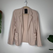 Talula Aritzia Women's 2 Light Mauve Pink Open Front Lightweight Blazer Jacket