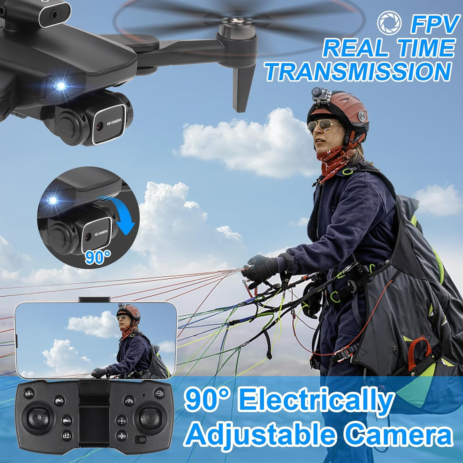 Drohne Mit Kamera 4K, Mini Drohne Mit 2 Kameras HD, Faltbare FPV Drone Live Übe