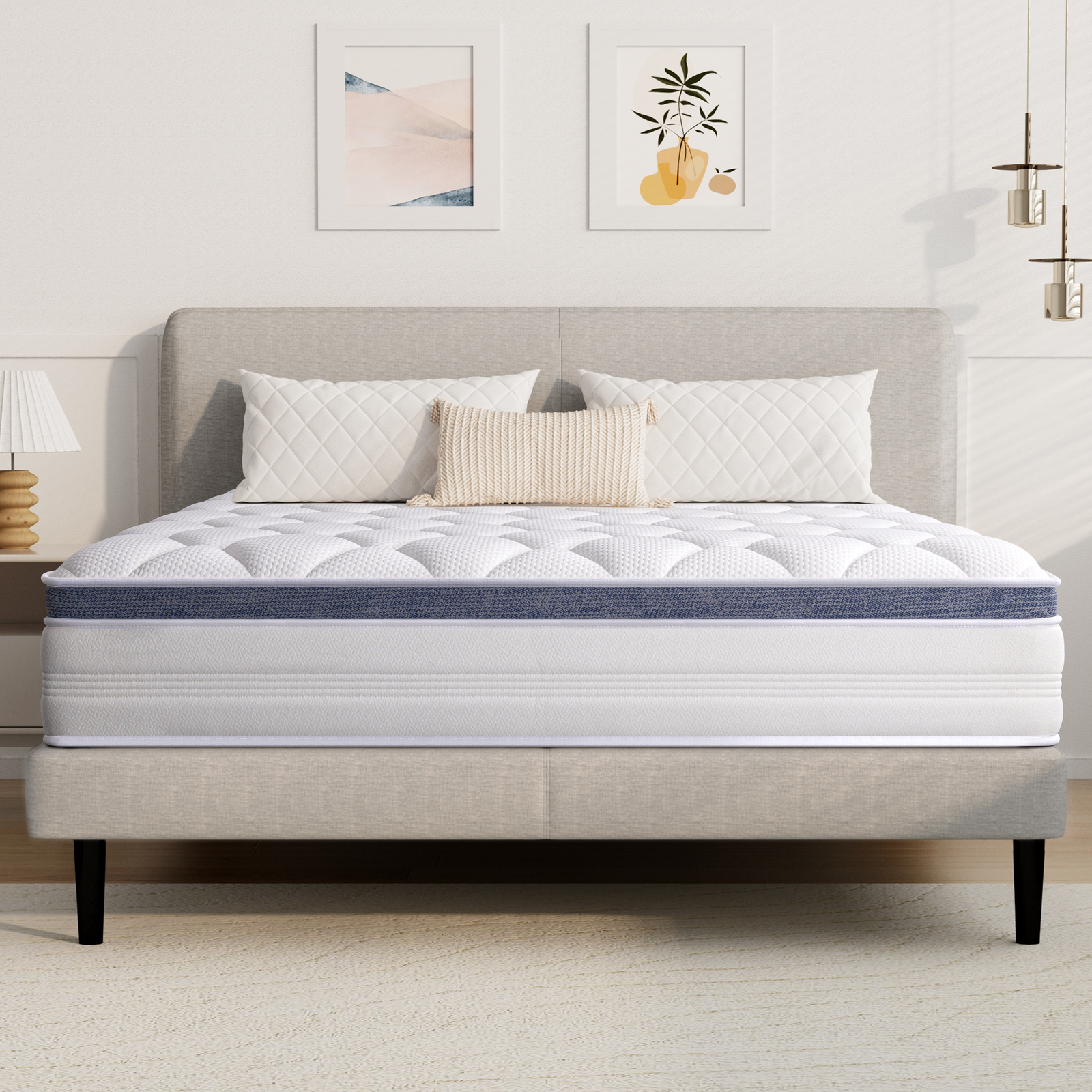 12 Inch Medium Euro Top Hybrid Queen Size mattress with Individual