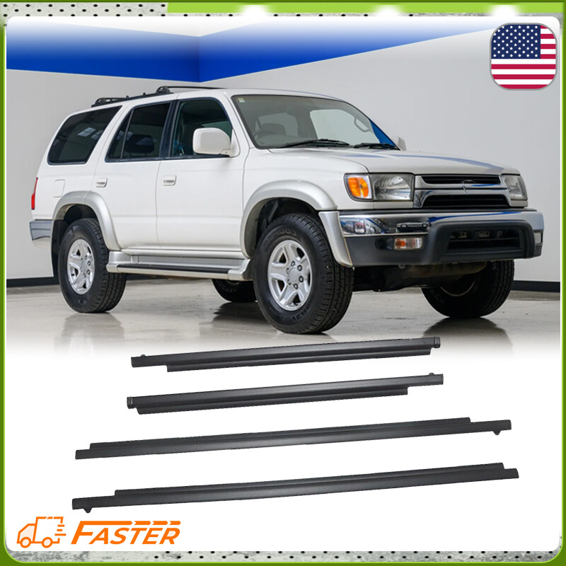Set For Toyota 4Runner 1995-2001 2002 Door Glass Outer Weatherstrip Trim Seal