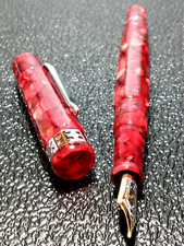 PLUMA ESTILOGRÁFICA DÓRICA VINTAGE BEXLEY AMERICANA ORO MACIZO 18K 750 GRAN TAMAÑO M NUEVA EN CAJA