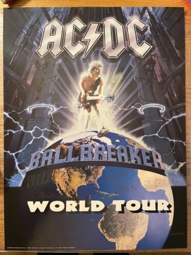 ACDC Poster BALLBREAKER Tour 1996 handsigniert Angus Young