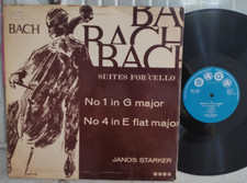 Bach - Cello Suites Nos. 1 4 Janos Starker Saga UK LP EX