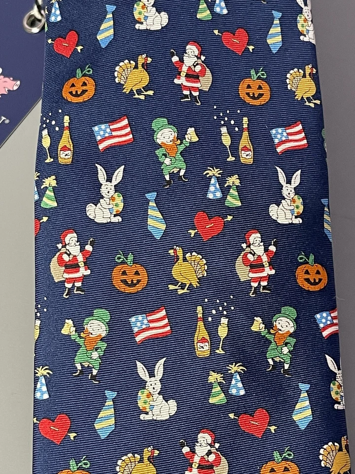 Галстук Alynn Iron Horse Fun Tie The Every Occasion новый с ценниками 100% шелк темно-синий - Изображение 2 из 4