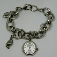 Bay Studio 29576 Charm Bracelet Quartz Women's Watch Sz. 6 3/4" New Battery