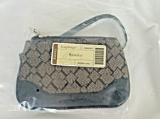 Longaberger Signature Wristlet Leather Trim Cosmetics Change Cards New