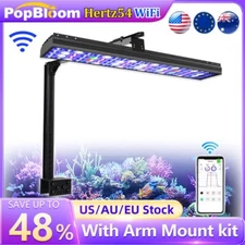PopBloom WiFi Control LED Aquarium Light With Arm Full Spectrum Coral Reef Tank