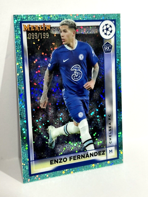 2022-23 Topps Merlin Chrome UCL Chelsea RC Enzo Fernandez Aqua