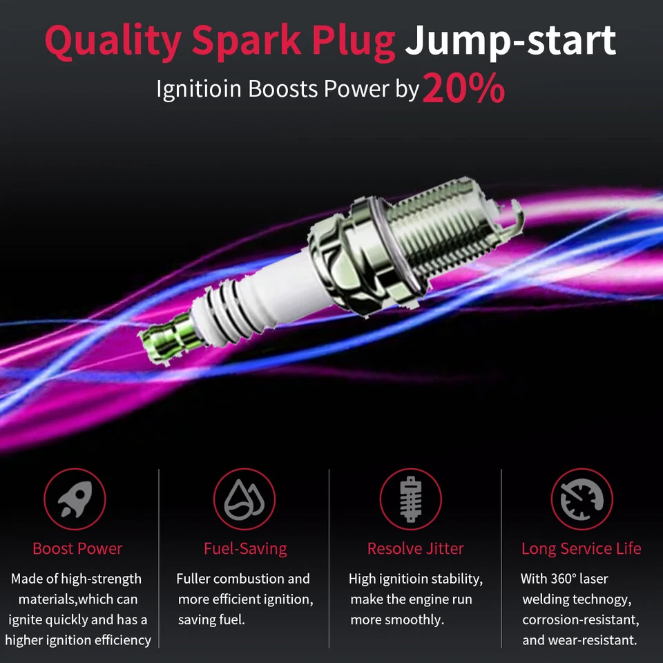 4X Upgrade Ignition Coils & Plugs For 2009-2016 AUDI/VW A3 A4 A5 JETTA 06H905115 - Image 4 of 4