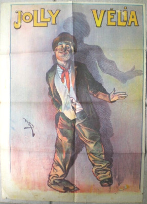 ALTES SHOWPLAKAT JOLLY VELIA SIGNIERT FARIA UM 1905
