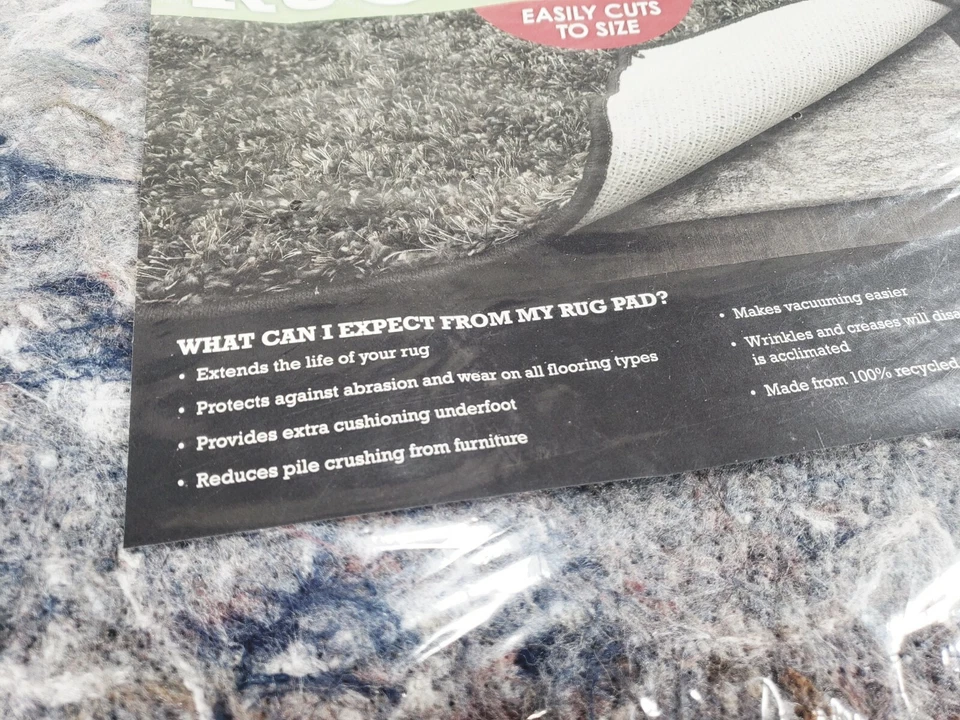 Almohadilla de alfombra de fieltro de 3/8" de grosor para alfombra de área en pisos de madera dura almohadilla de 6' X 47" 32 oz Foto 3 de 4