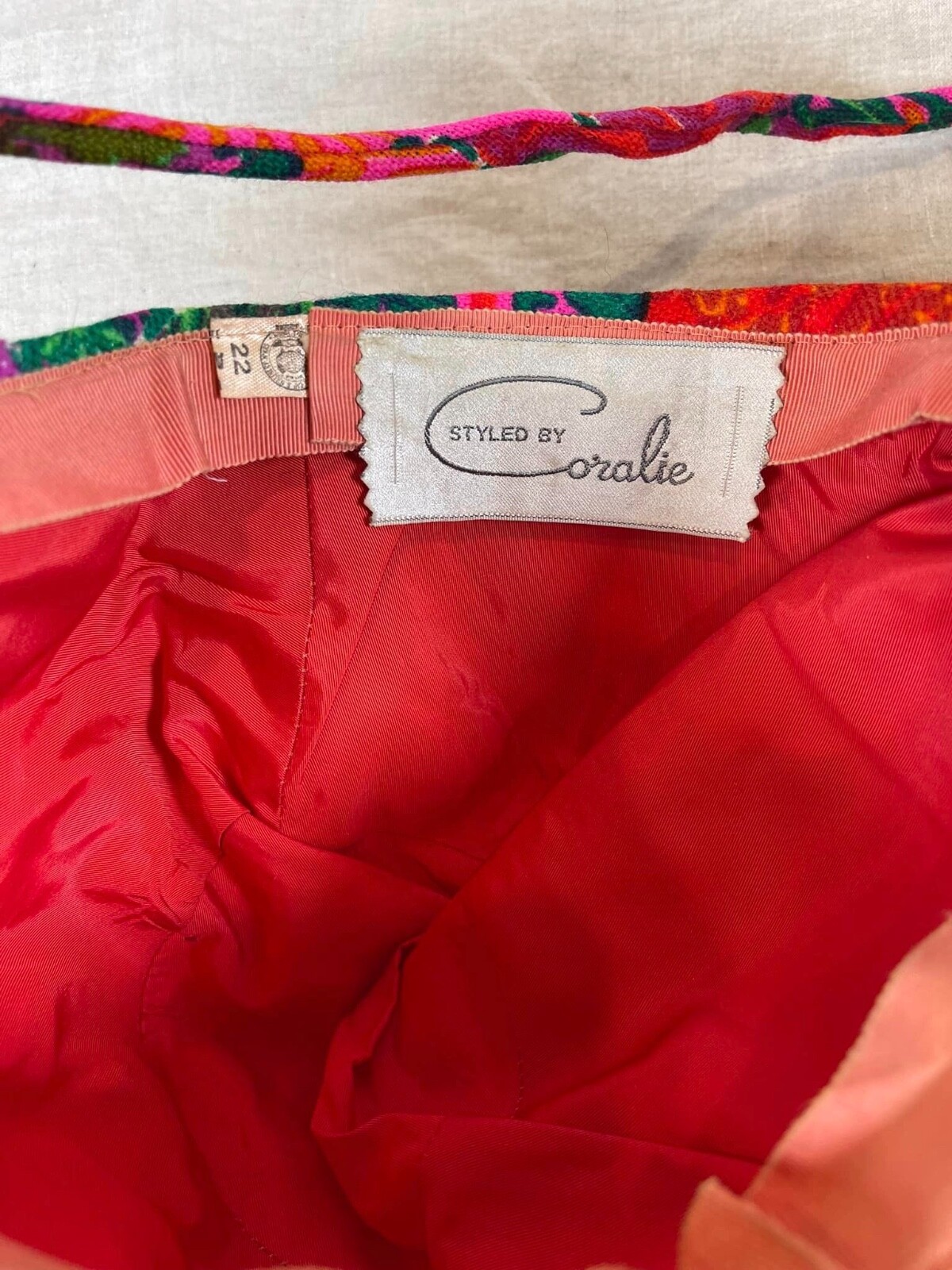 1960's bright patchwork print hat Styled by Coral… - image 8